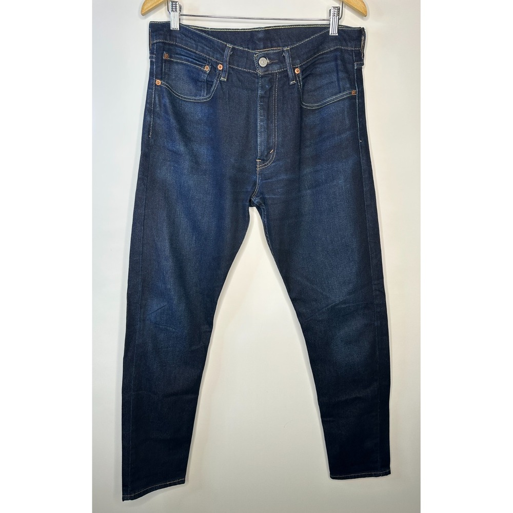 Levi's 512 Slim Taper Fit Jeans Dark Wash Blue Denim Men's Size 34 x 34 5 Pocket - Picture 16 of 16